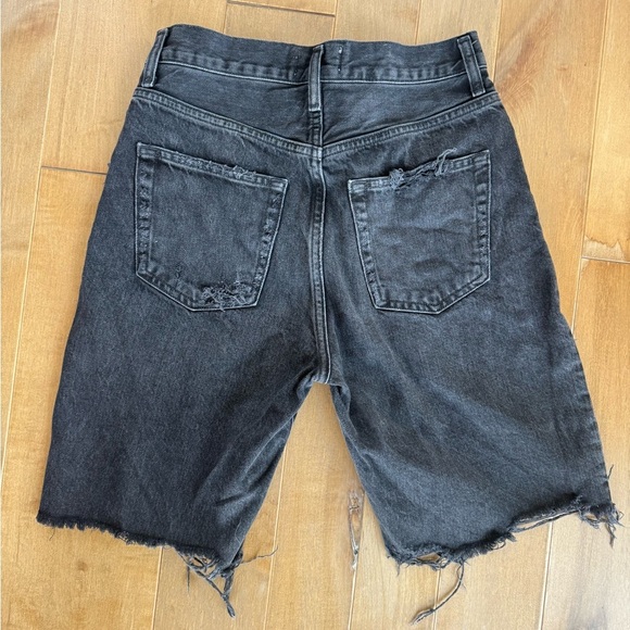 AGOLDE 90s DENIM SHORTS BLACK RAW HEM SIZE 24 - Picture 10 of 10